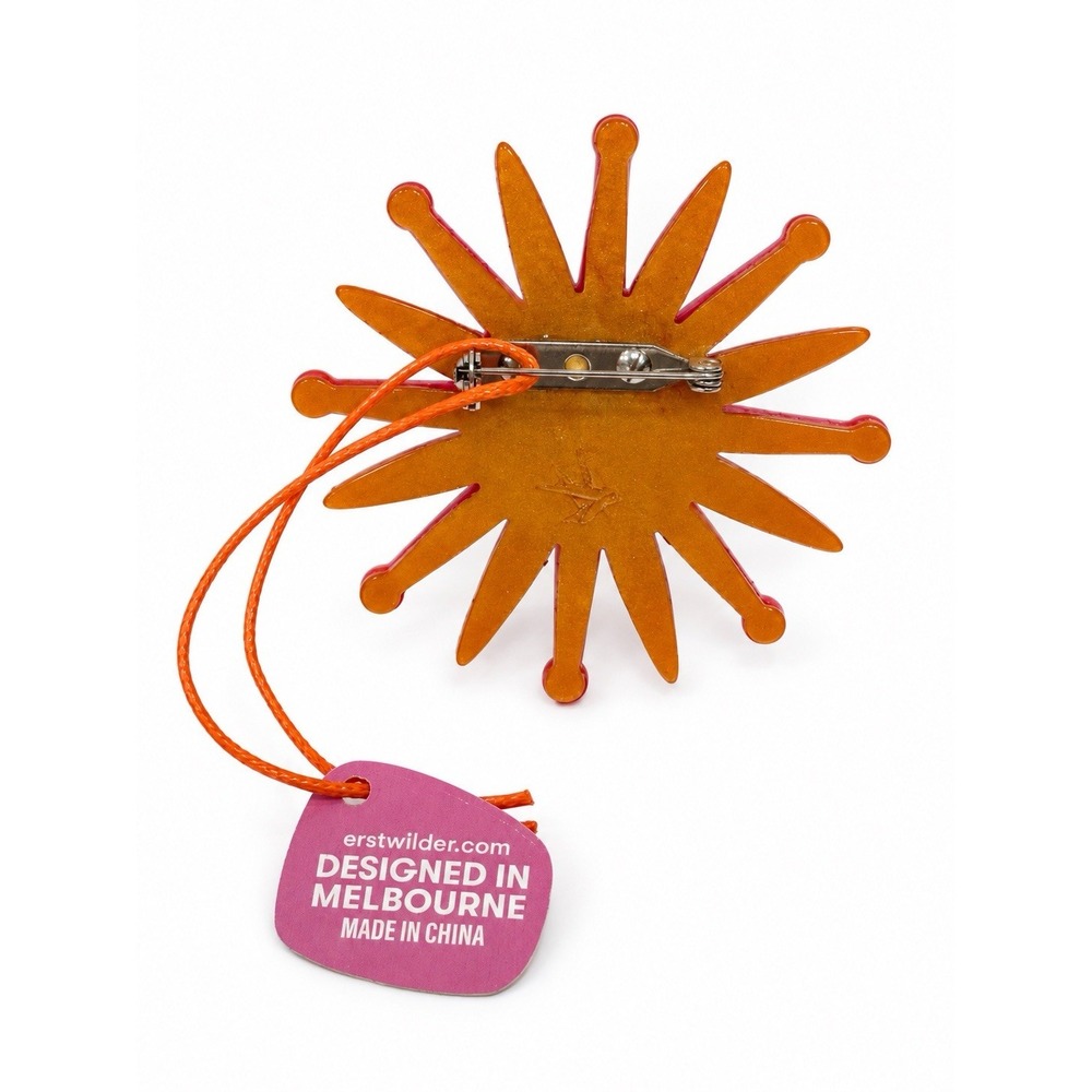 Erstwilder Atomic Abode Starburst Clock Brooch BHCC115 New in Box - Picture 3 of 6